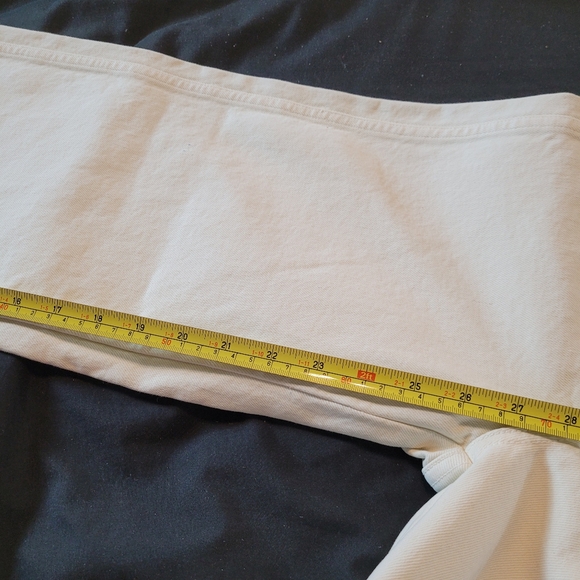 NWOT Apiece Apart Merida Cropped Straight-Leg Denim Jeans Size 24 Cream Cotton - Picture 13 of 14